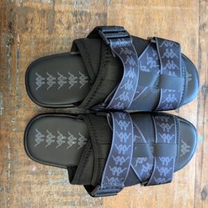 Kappa Black Logo Slide Sandals M9/W10.5